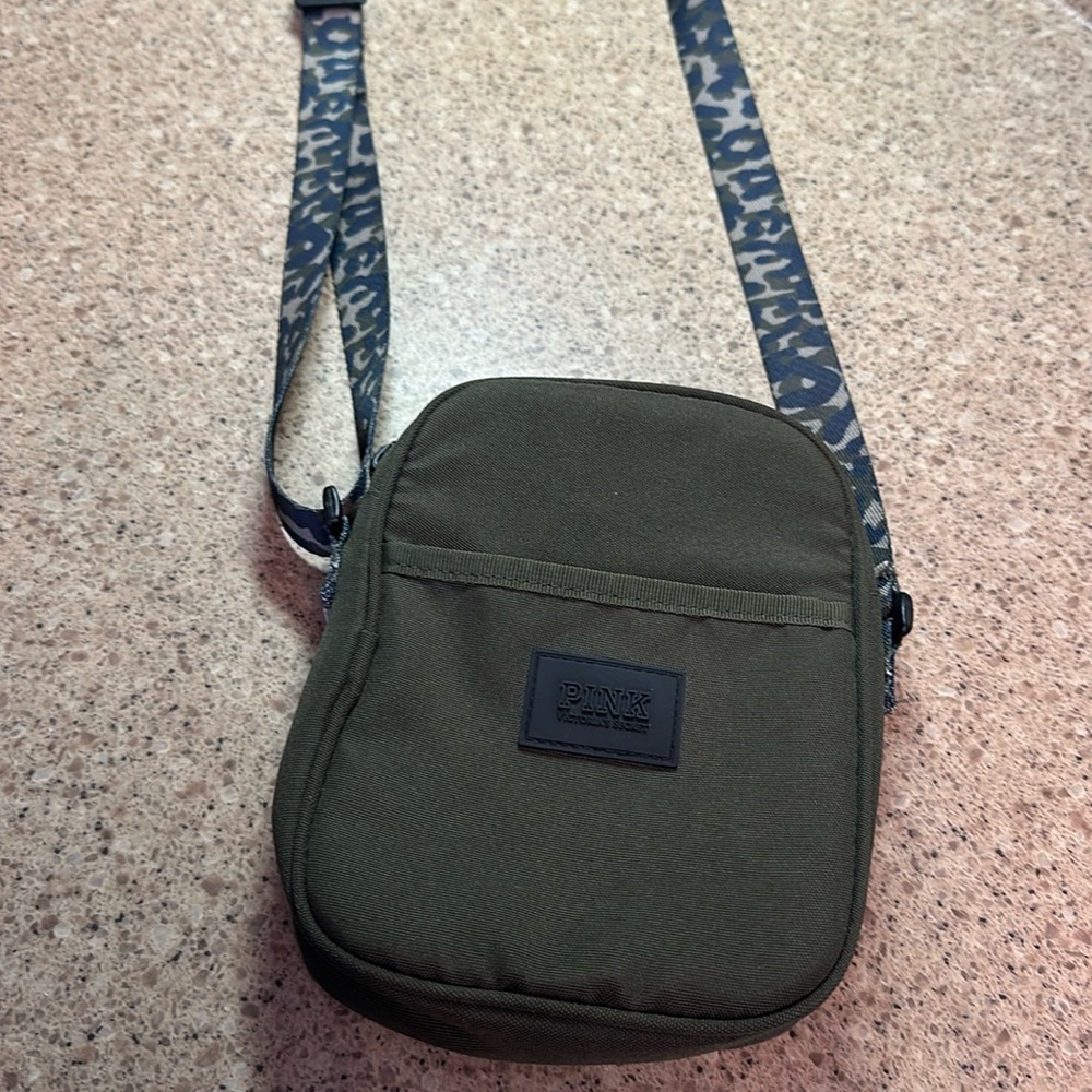 PINK Victoria's Secret Green Messenger Bag Durable and Stylish